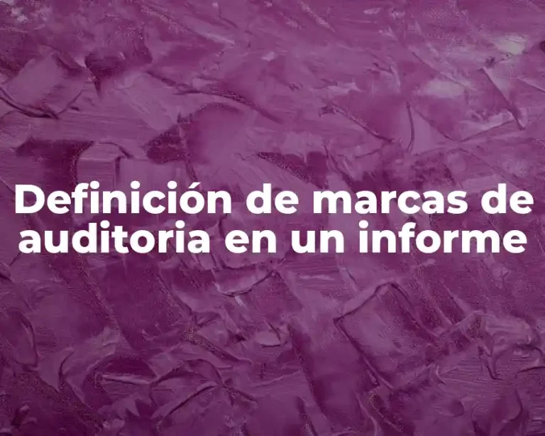 Definición de marcas de auditoria en un informe