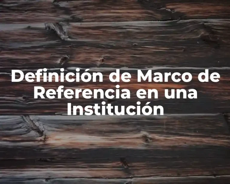 Definición de Marco de Referencia en una Institución