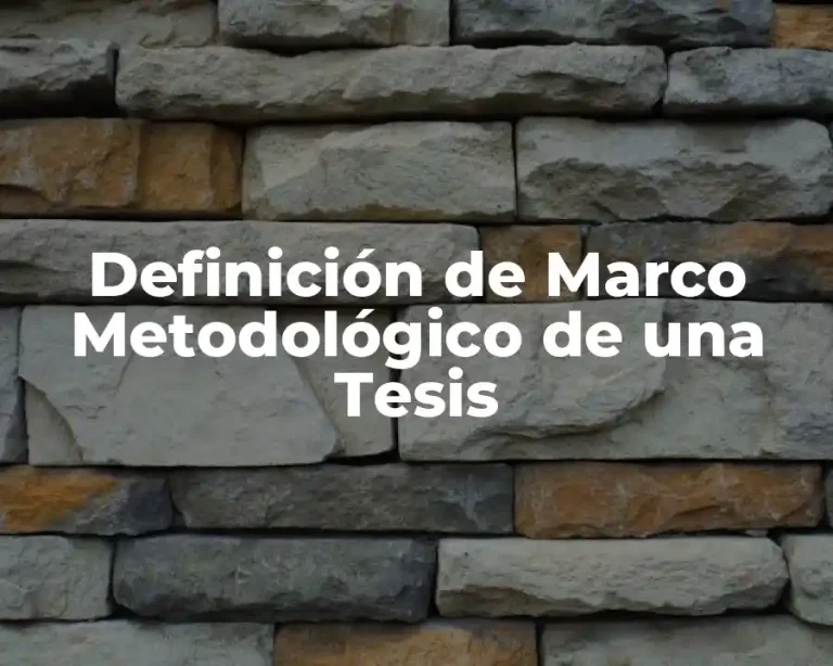 Definición de Marco Metodológico de una Tesis