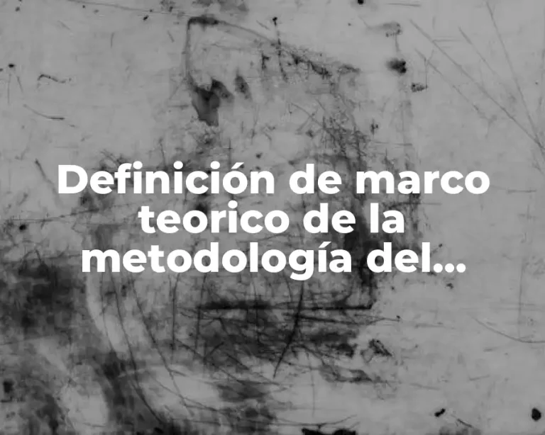 Definición de marco teorico de la metodología del estudio