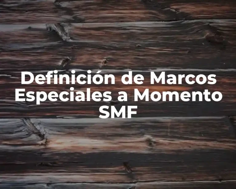 Definición de Marcos Especiales a Momento SMF