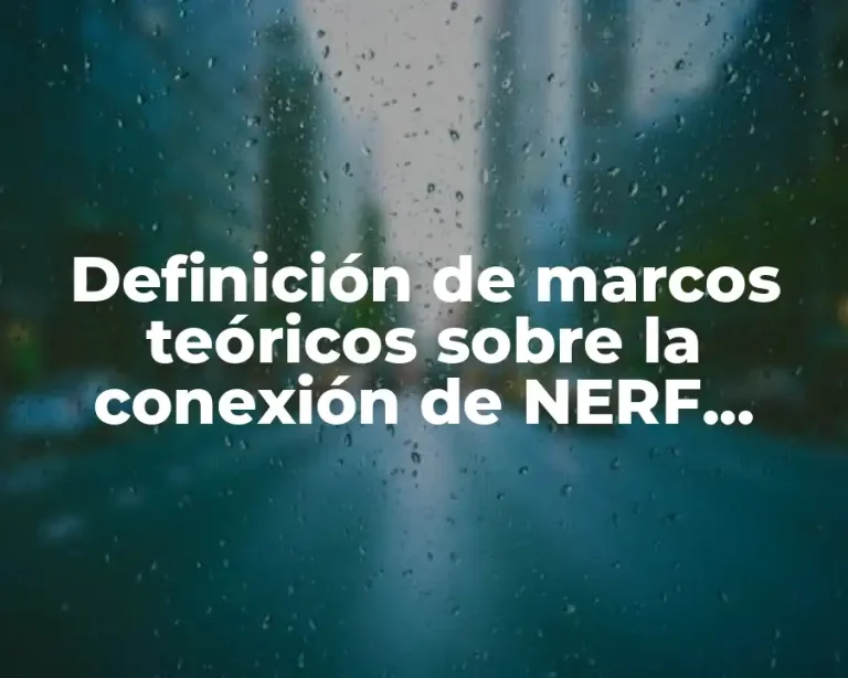 Definición de marcos teóricos sobre la conexión de NERF Speed
