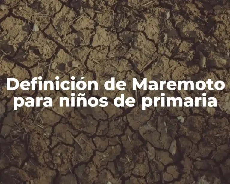 Definición de Maremoto para niños de primaria