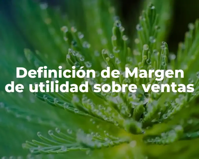 Definición de Margen de utilidad sobre ventas
