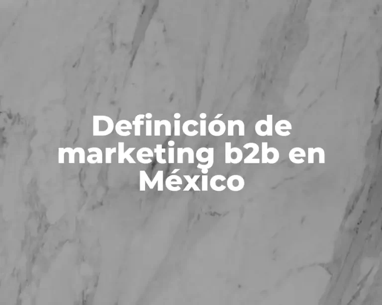 Definición de marketing b2b en México