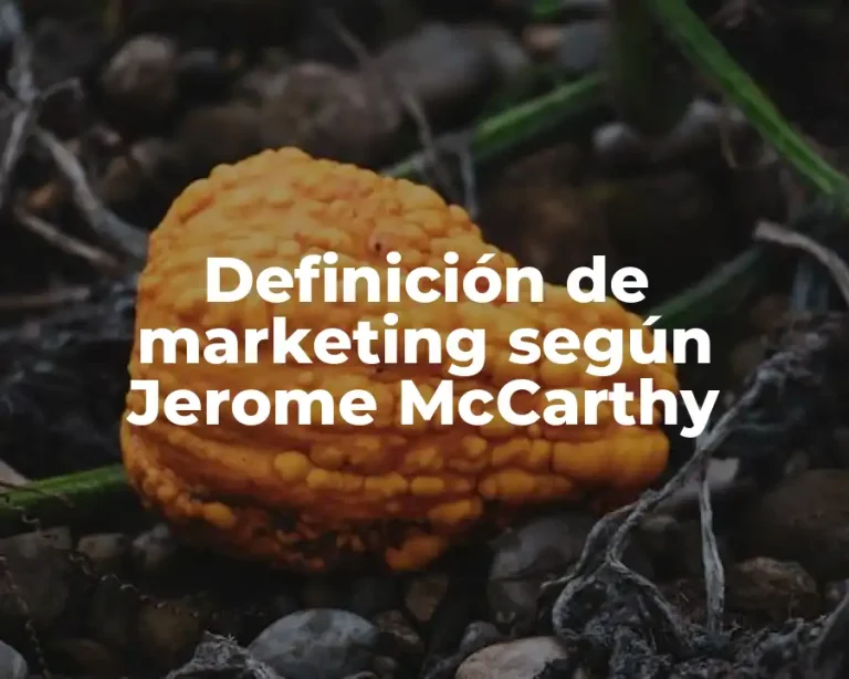Definición de marketing según Jerome McCarthy