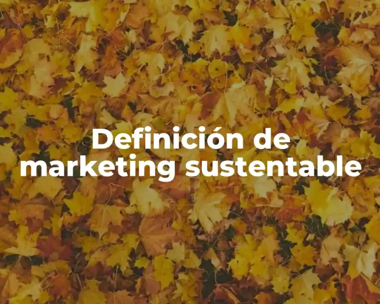Definición de marketing sustentable