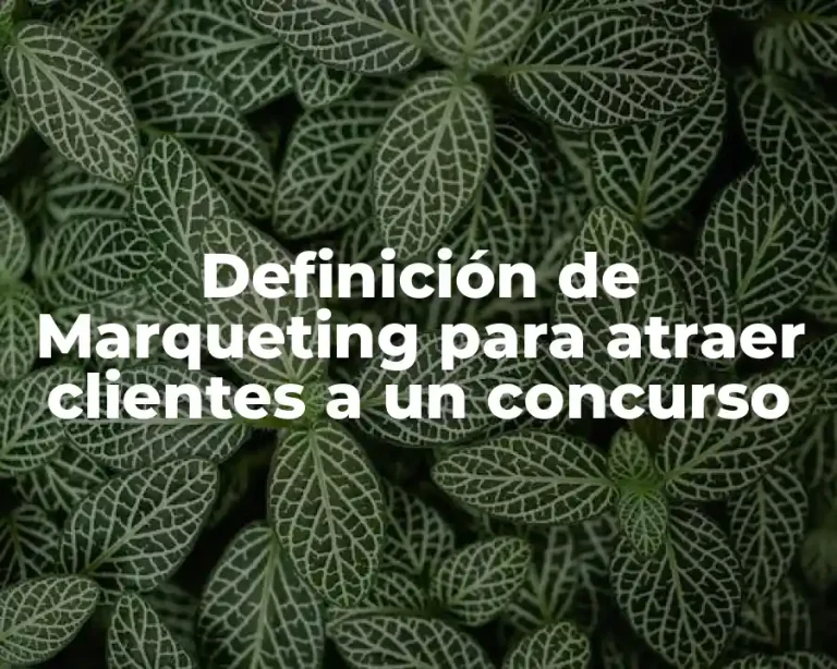 Definición de Marqueting para atraer clientes a un concurso