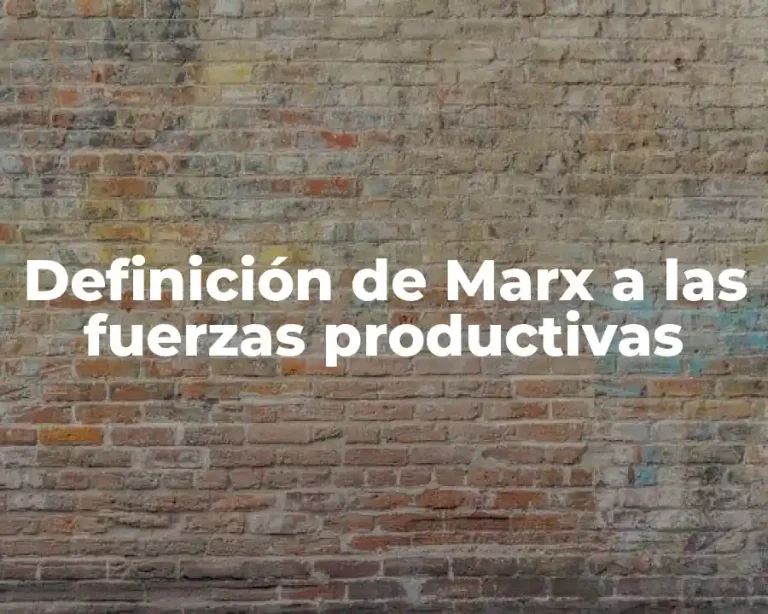Definición de Marx a las fuerzas productivas