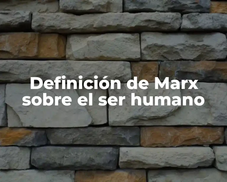 Definición de Marx sobre el ser humano