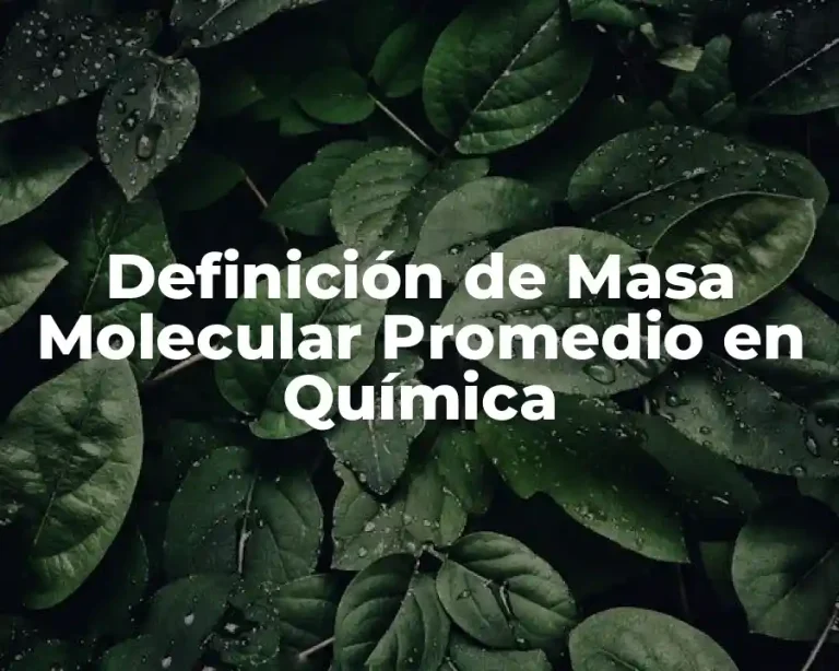 Definición de Masa Molecular Promedio en Química