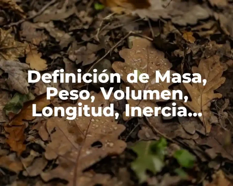 Definición de Masa, Peso, Volumen, Longitud, Inercia, Divisibilidad e Impenetrabilidad