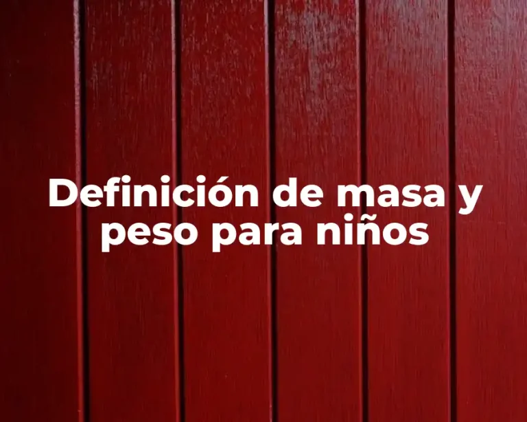 Definición de masa y peso para niños