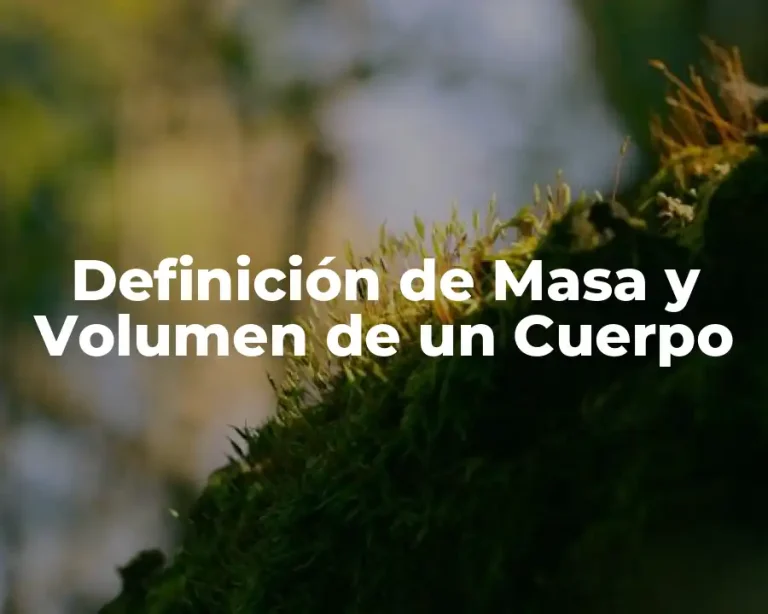Definición de Masa y Volumen de un Cuerpo