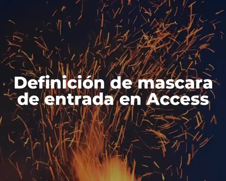 Definición de mascara de entrada en Access