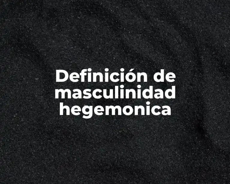 Definición de masculinidad hegemonica