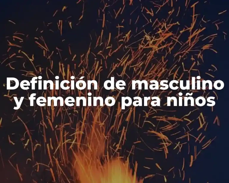 Definición de masculino y femenino para niños