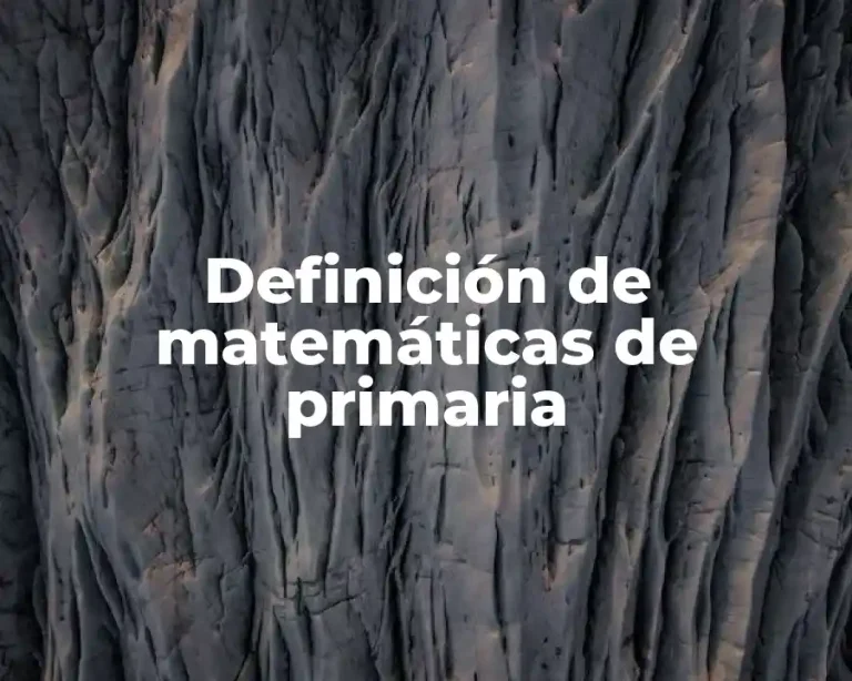Definición de matemáticas de primaria