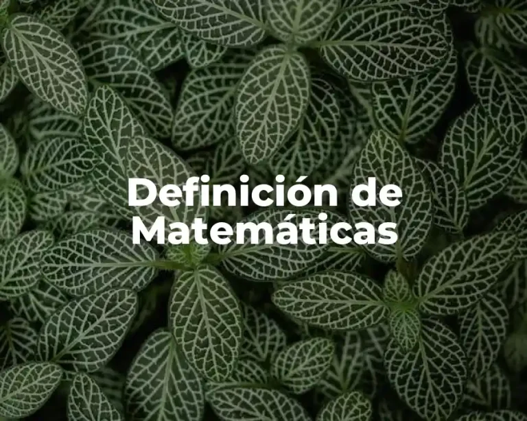 Definición de Matemáticas