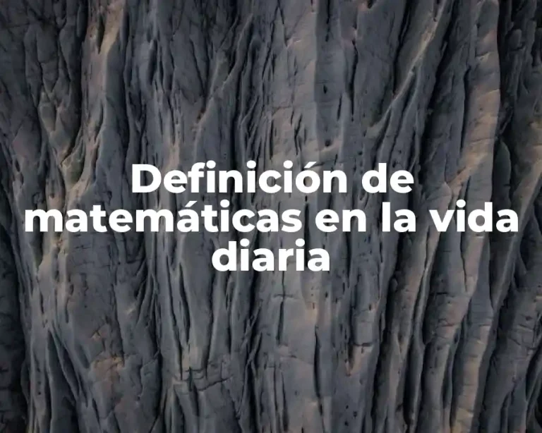 Definición de matemáticas en la vida diaria