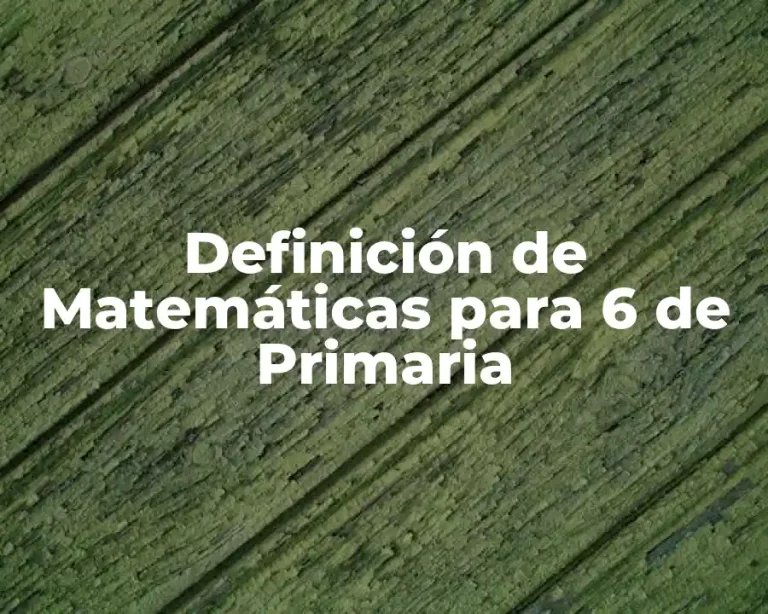 Definición de Matemáticas para 6 de Primaria