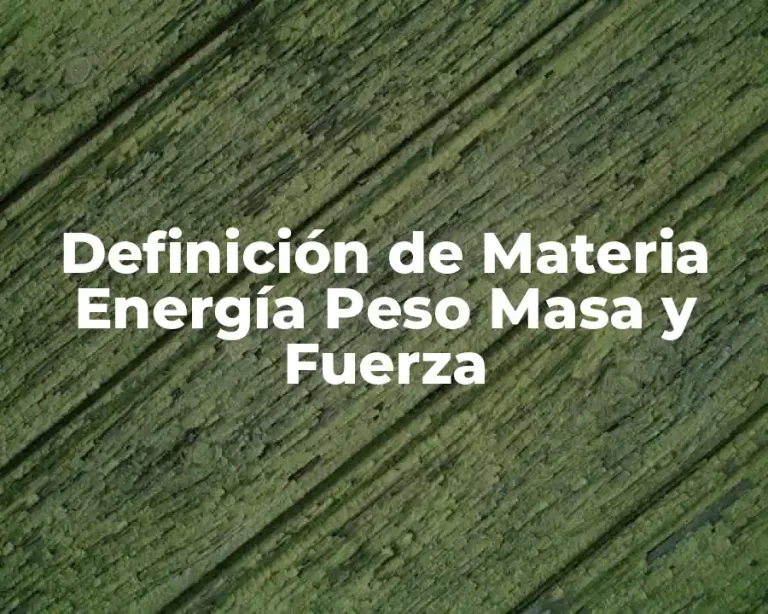 Definición de Materia Energía Peso Masa y Fuerza