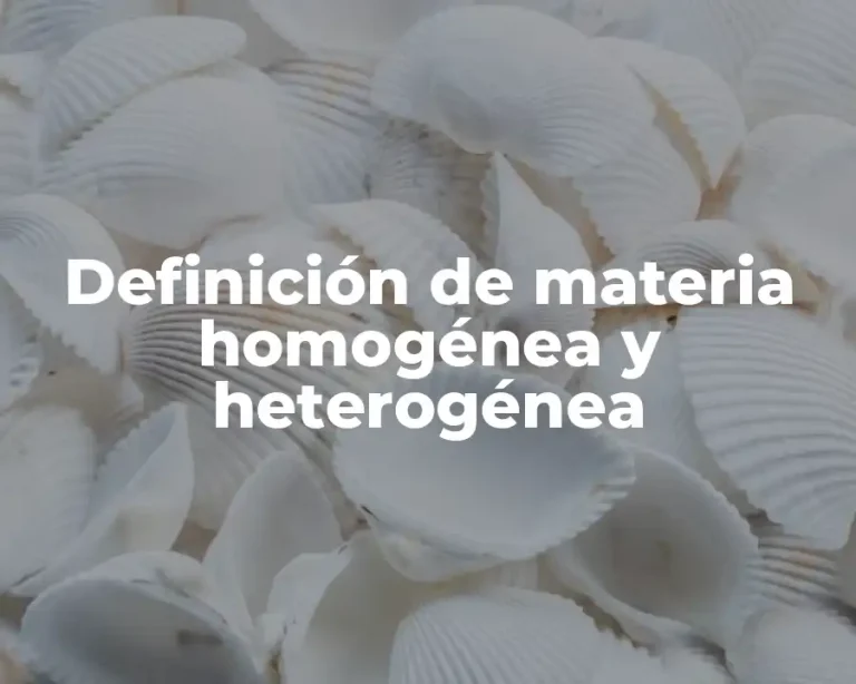 Definición de materia homogénea y heterogénea