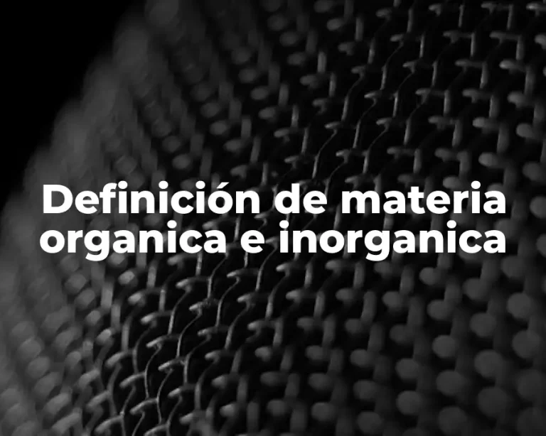 Definición de materia organica e inorganica