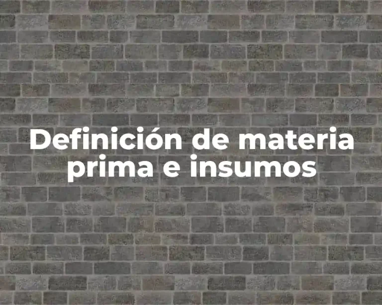 Definición de materia prima e insumos
