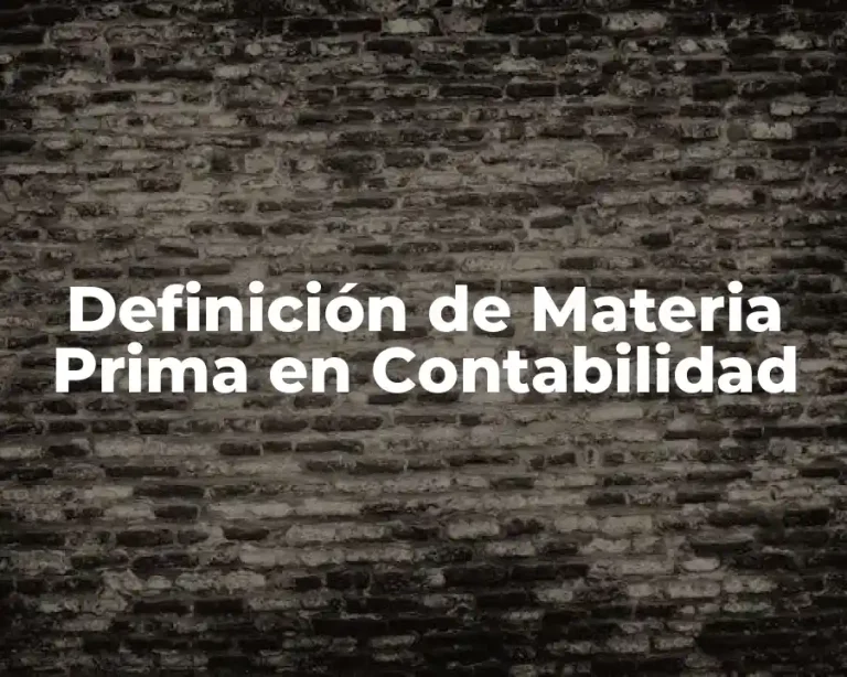 Definición de Materia Prima en Contabilidad