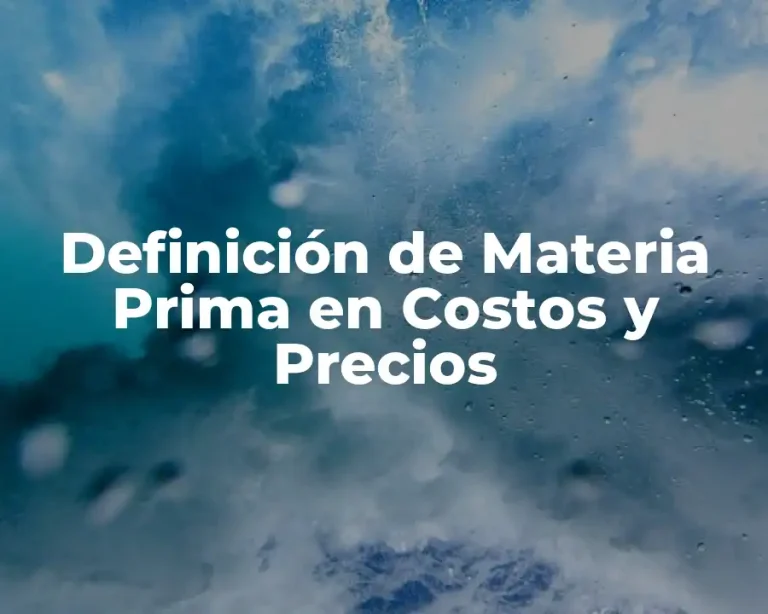 Definición de Materia Prima en Costos y Precios
