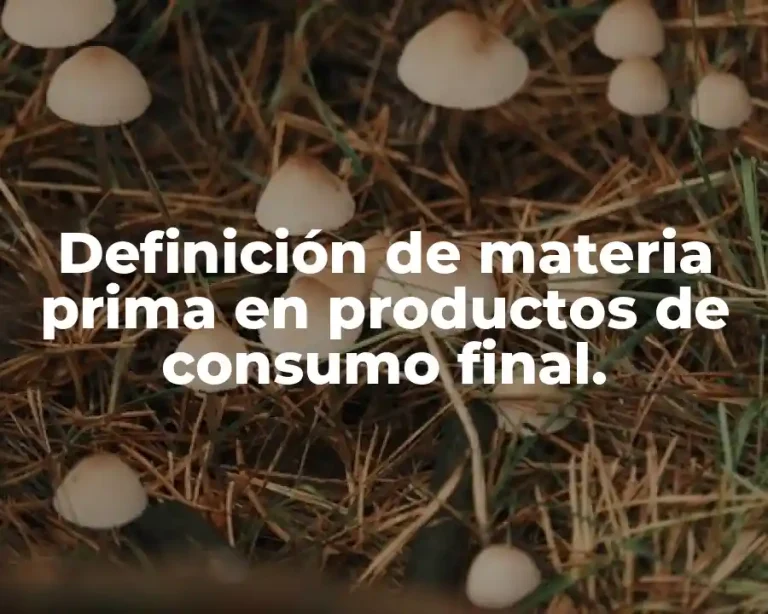 Definición de materia prima en productos de consumo final.