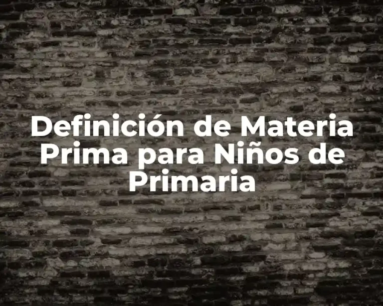 Definición de Materia Prima para Niños de Primaria