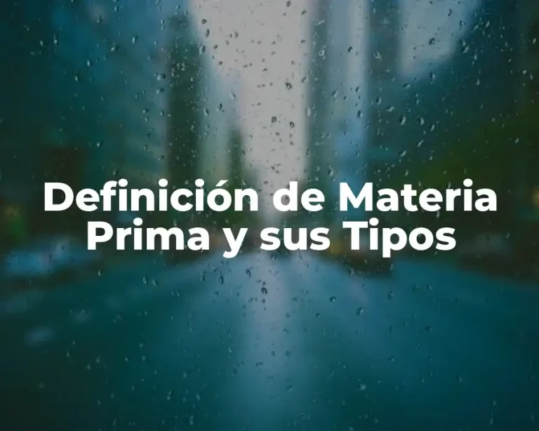 Definición de Materia Prima y sus Tipos