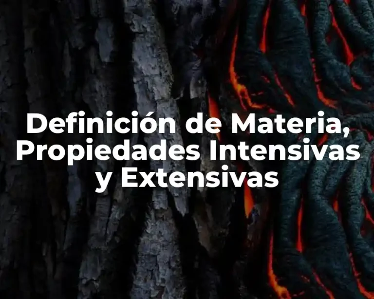 Definición de Materia, Propiedades Intensivas y Extensivas