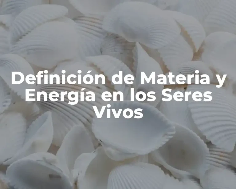 Definición de Materia y Energía en los Seres Vivos