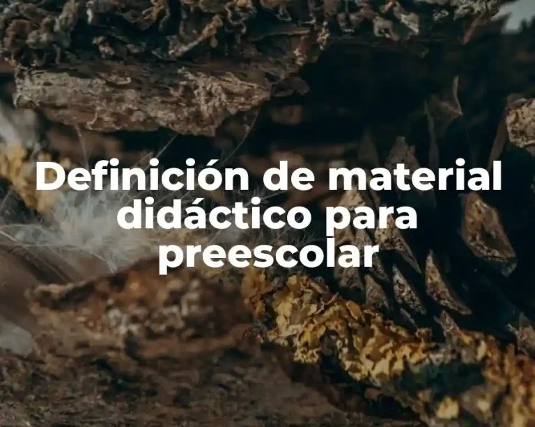 Definición de material didáctico para preescolar