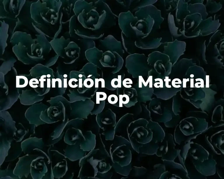 Definición de Material Pop