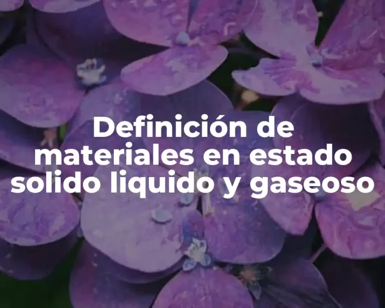 Definición de materiales en estado solido liquido y gaseoso