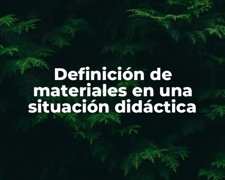 Definición de materiales en una situación didáctica