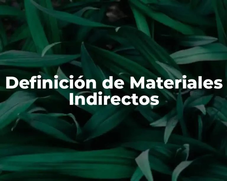 Definición de Materiales Indirectos