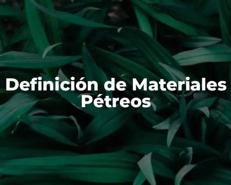 Definición de Materiales Pétreos