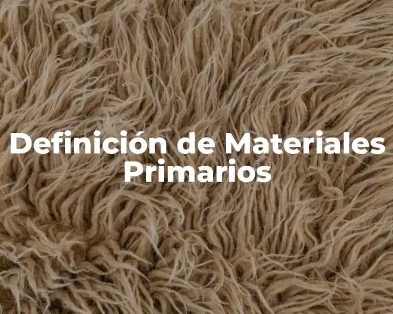 Definición de Materiales Primarios