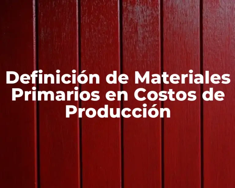 Definición de Materiales Primarios en Costos de Producción