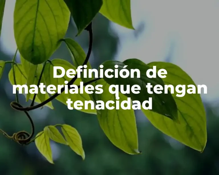 Definición de materiales que tengan tenacidad