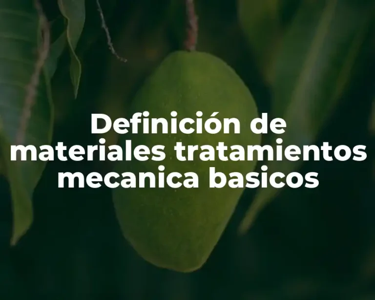 Definición de materiales tratamientos mecanica basicos