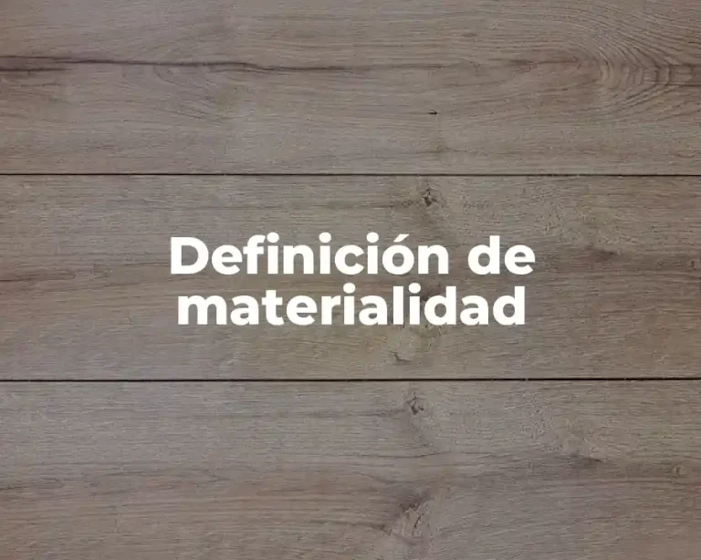 Definición de materialidad