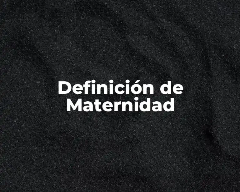 Definición de Maternidad