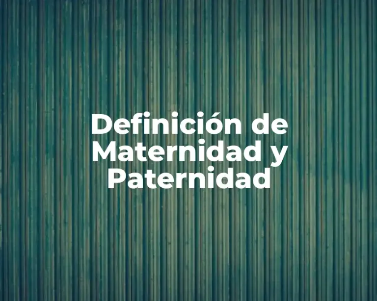 Definición de Maternidad y Paternidad