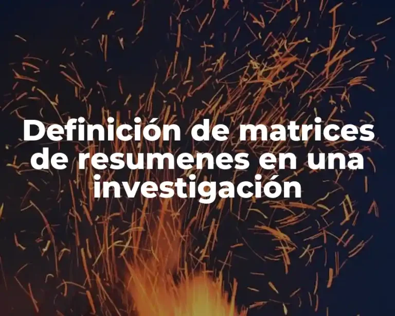 Definición de matrices de resumenes en una investigación